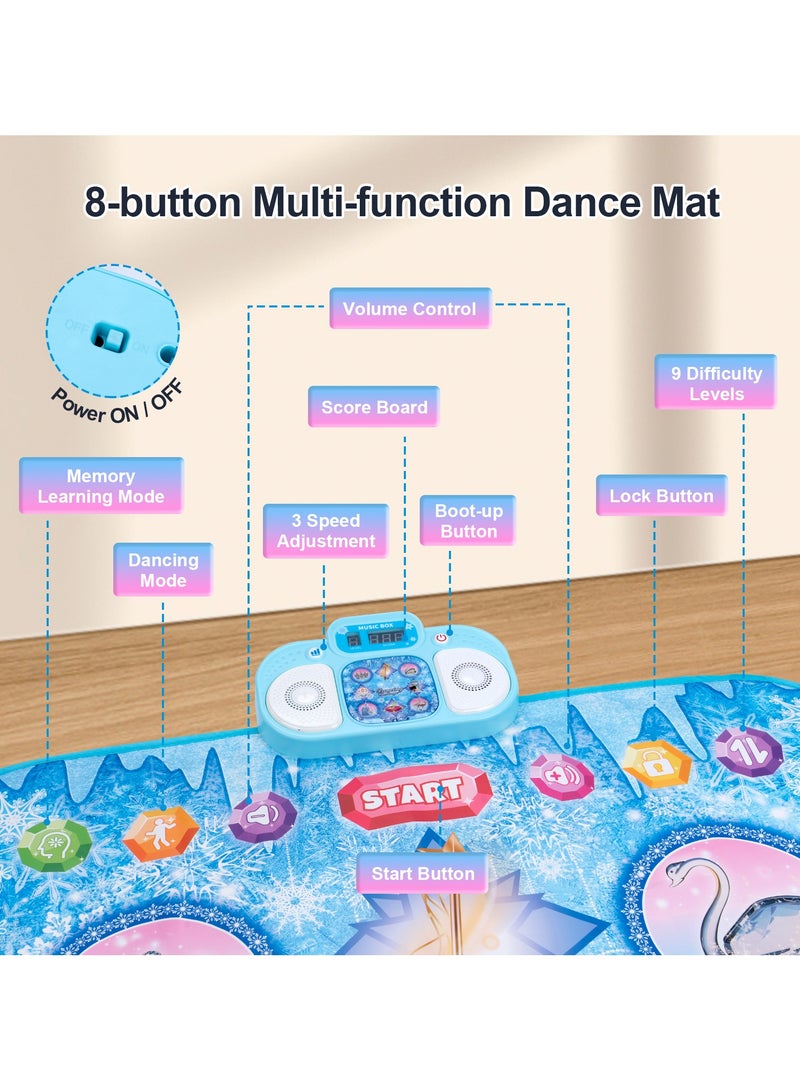 عام سجادة رقص فردية، بسجادة موسيقية للتعلم المبكر للأطفال مقاس 87×91 سم، وضع الذاكرة، تحدي التمرين، بسجادة سميكة مانعة للانزلاق، لعبة موسيقية تعمل بالقدم، أداة لياقة داخلية للتفاعل بين الوالدين والطفل. - Image 2